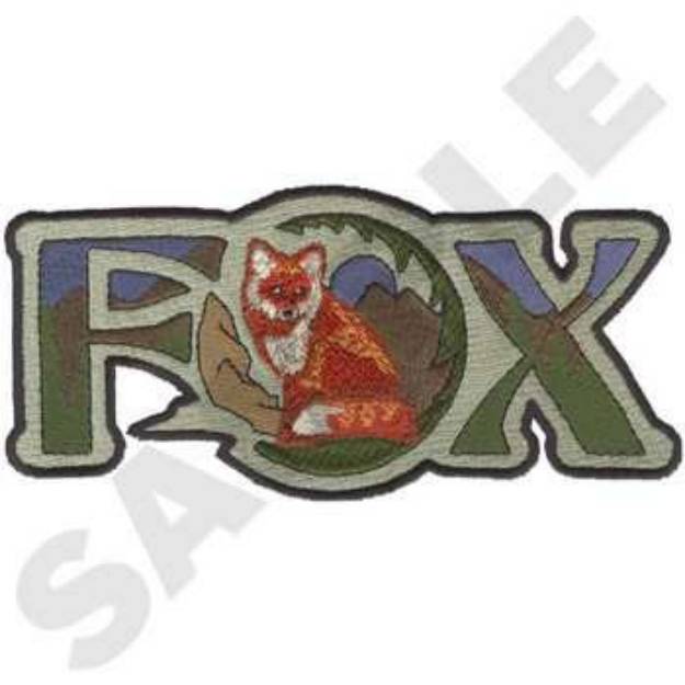 Picture of Fox Text Machine Embroidery Design