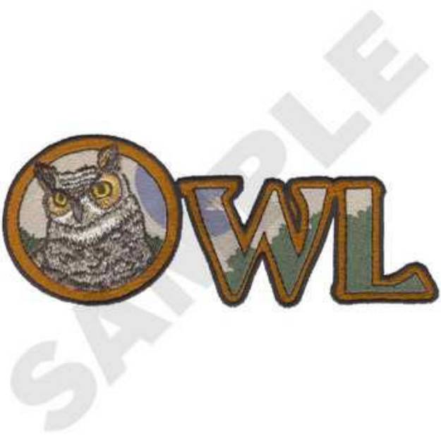 Picture of Owl Text Machine Embroidery Design