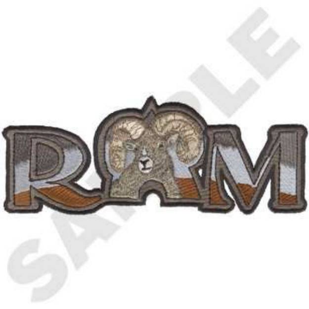 Picture of Ram Text Machine Embroidery Design