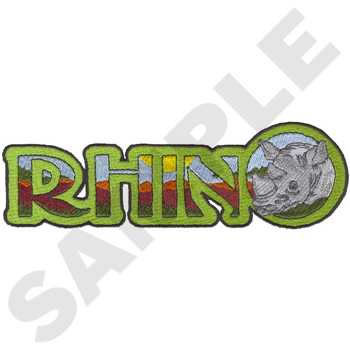 Rhino Text Machine Embroidery Design