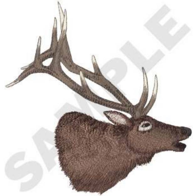 Picture of Bugling Elk Head Machine Embroidery Design