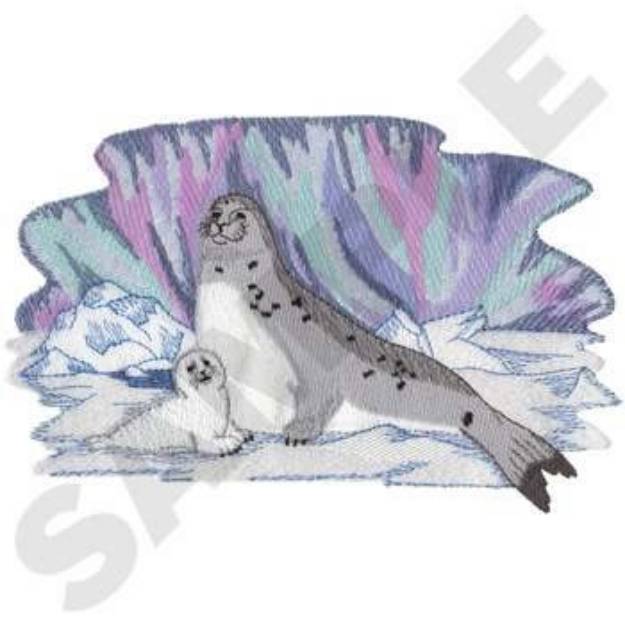 Picture of Harp Seal Machine Embroidery Design