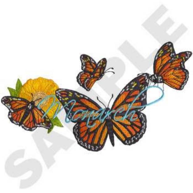 Picture of Monarchs Machine Embroidery Design