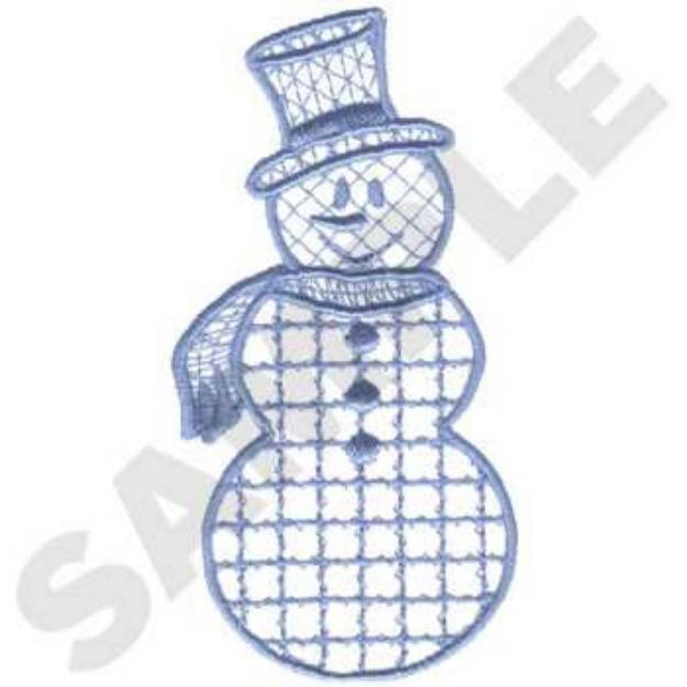 Picture of Lace Snowman Machine Embroidery Design