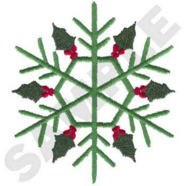 Picture of Holly Snowflake Machine Embroidery Design