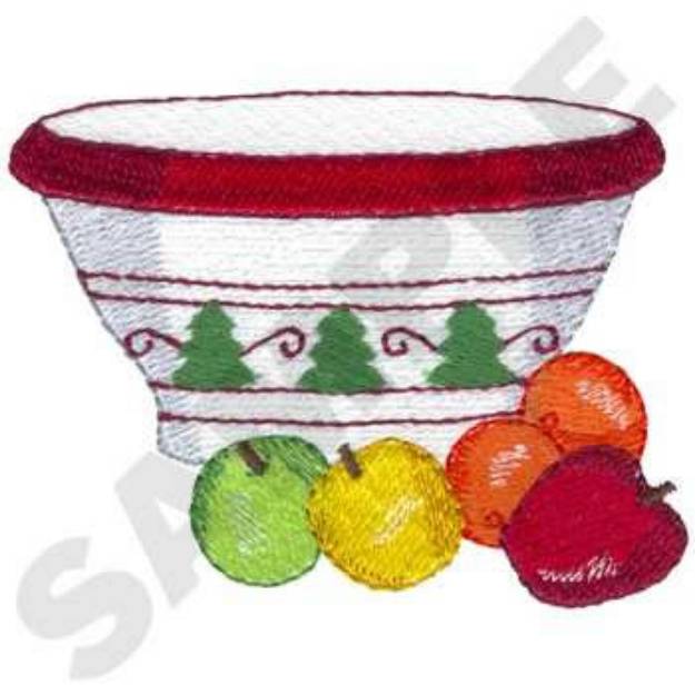 Picture of Christmas Bowl Machine Embroidery Design