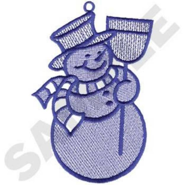 Picture of Lace Snowman Machine Embroidery Design