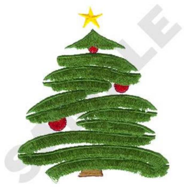 Picture of Fringe Christmas Tree Machine Embroidery Design