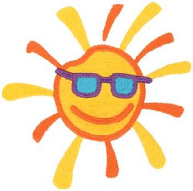 Picture of 3D Smiley Sun Machine Embroidery Design