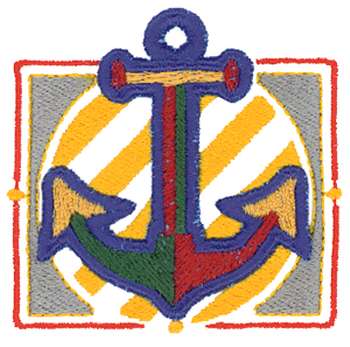 3D Anchor Logo Machine Embroidery Design