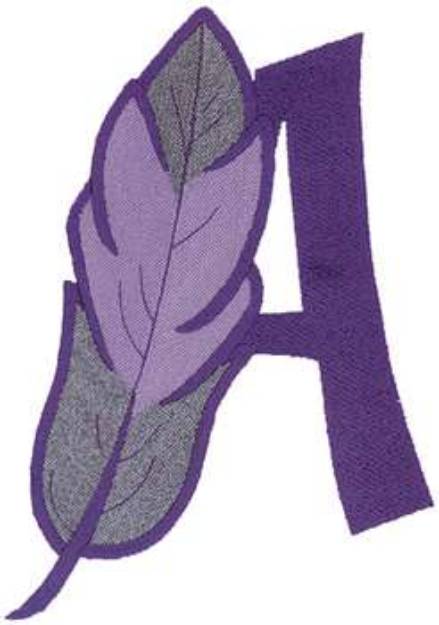 Picture of Feather Letter A Machine Embroidery Design