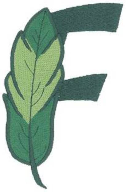 Picture of Feather Letter F Machine Embroidery Design