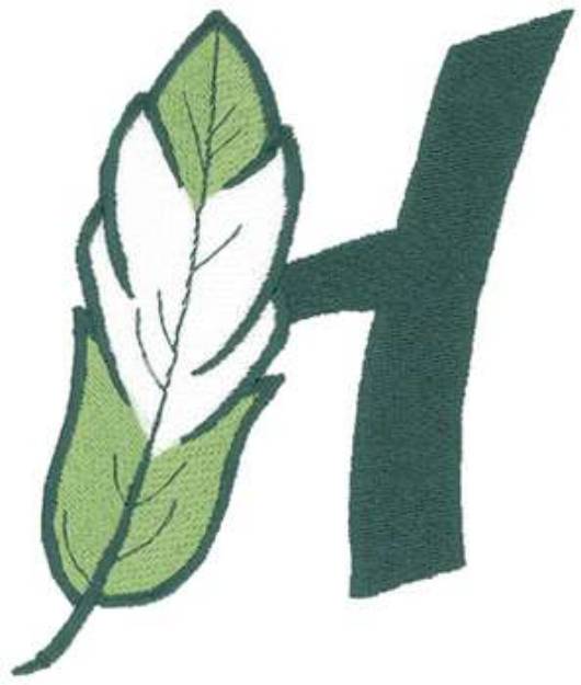 Picture of Feather Letter H Machine Embroidery Design