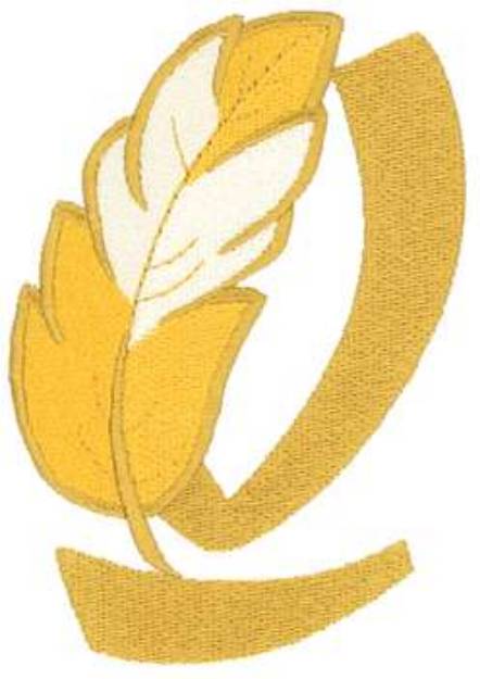 Picture of Feather Letter Q Machine Embroidery Design