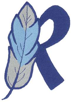 Feather Letter R Machine Embroidery Design