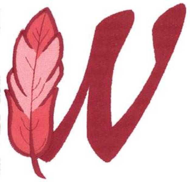 Picture of Feather Letter W Machine Embroidery Design