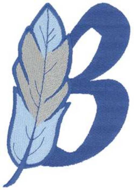 Picture of 5 inch Feather Letter B Machine Embroidery Design