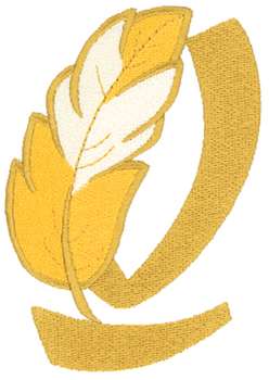 5 inch Feather Letter Q Machine Embroidery Design