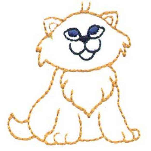 Picture of Kitten Outline Machine Embroidery Design