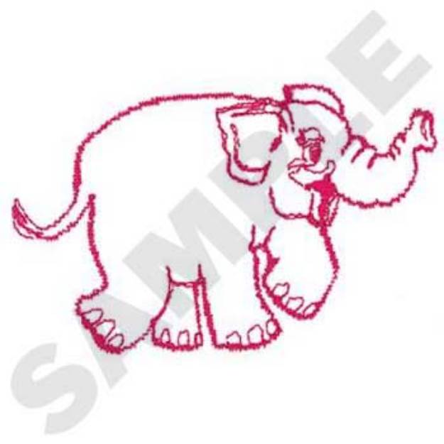 Picture of Elephant Outline Machine Embroidery Design