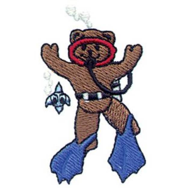 Picture of Scuba Bear Machine Embroidery Design