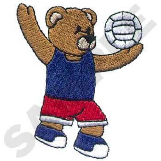 Picture of Volleyball Bear Machine Embroidery Design