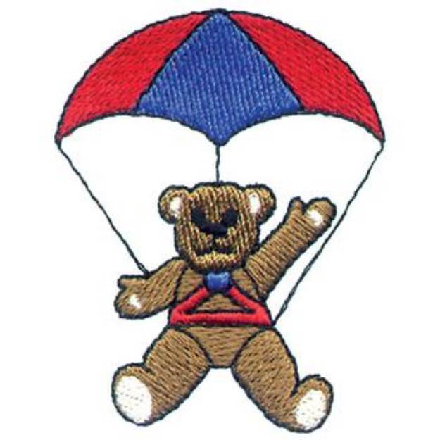 Picture of Parachuting Bear Machine Embroidery Design