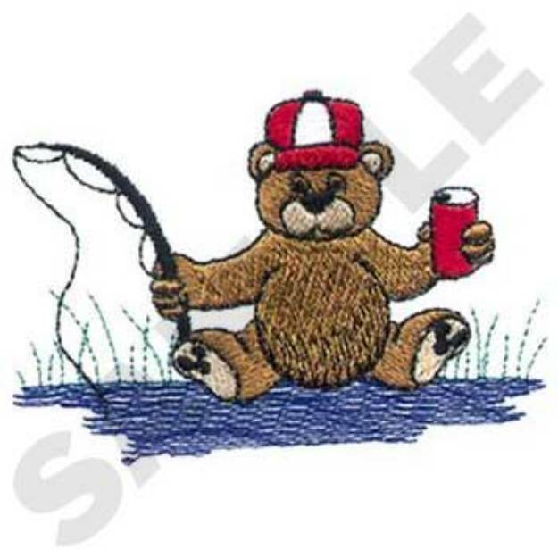 Picture of Fishing Bear Machine Embroidery Design