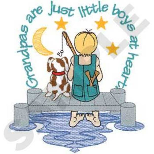 Picture of Little Boy Fishing Machine Embroidery Design