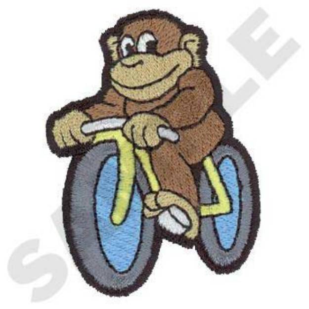 Picture of Chimp On Bike Machine Embroidery Design