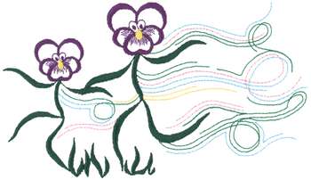 Dancing Pansies Machine Embroidery Design
