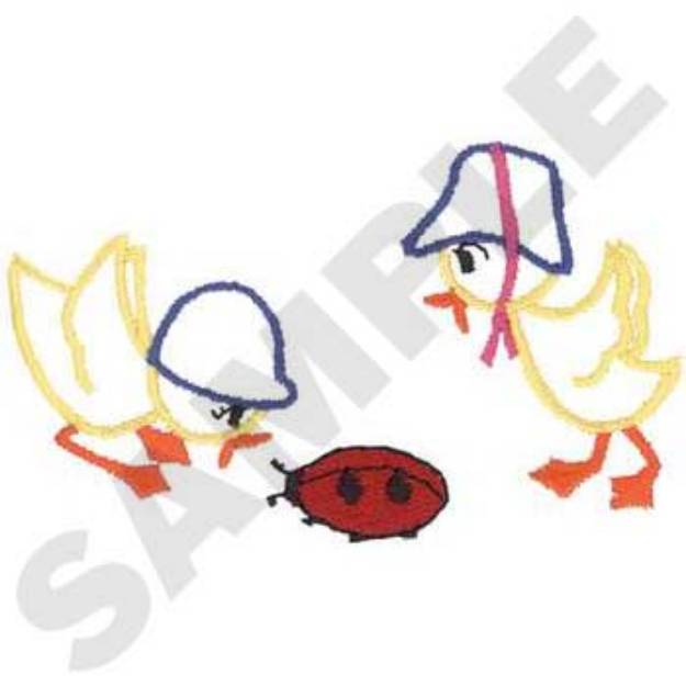 Picture of Ducks And Ladybug Machine Embroidery Design