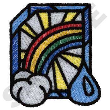 Stain Glass Rainbow Machine Embroidery Design