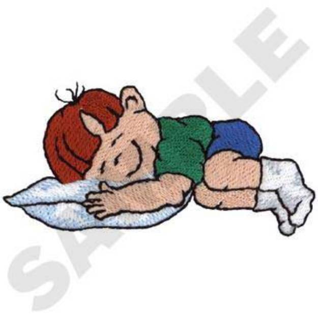 Picture of Boy Napping Machine Embroidery Design