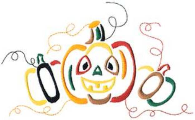 Picture of Pumpkin Outline Machine Embroidery Design