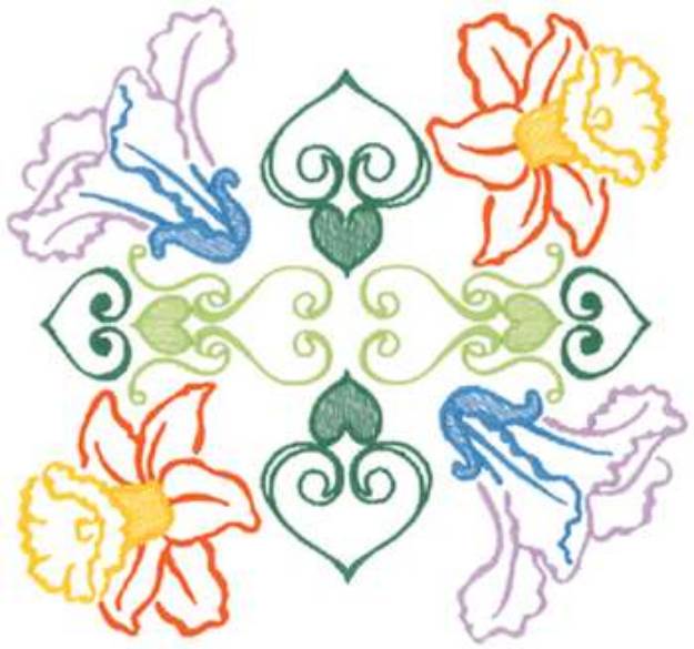 Picture of Floral Wreath Machine Embroidery Design