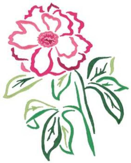 Picture of Peony Machine Embroidery Design