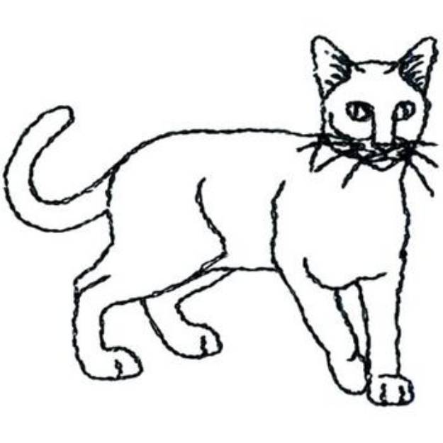 Picture of Russian Blue Outline Machine Embroidery Design