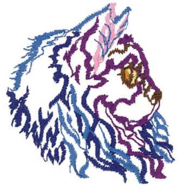 Picture of Long Haired Cat Outline Machine Embroidery Design