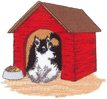 Dog In Doghouse Machine Embroidery Design