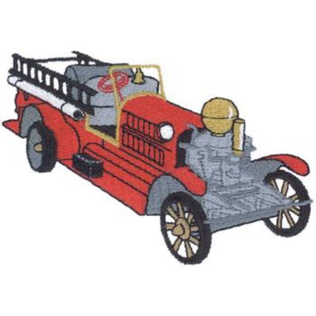 Picture of Antique Fire Truck Machine Embroidery Design