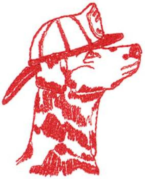 Picture of Dalmatian In Fire Hat Machine Embroidery Design