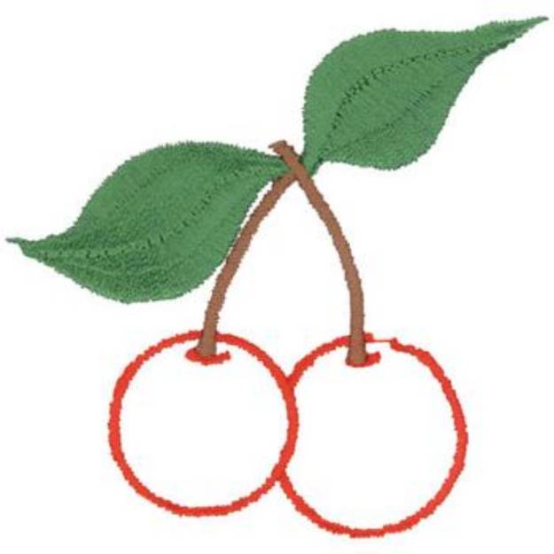 Picture of Cherries Outline Machine Embroidery Design