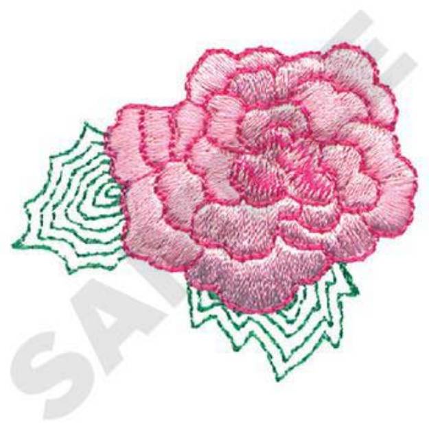 Picture of Small Pink Peony Machine Embroidery Design