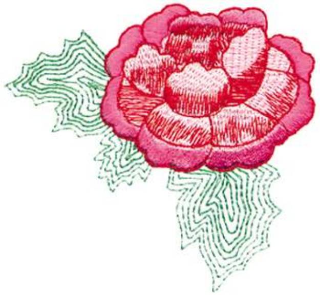 Picture of Large Pink Peony Machine Embroidery Design