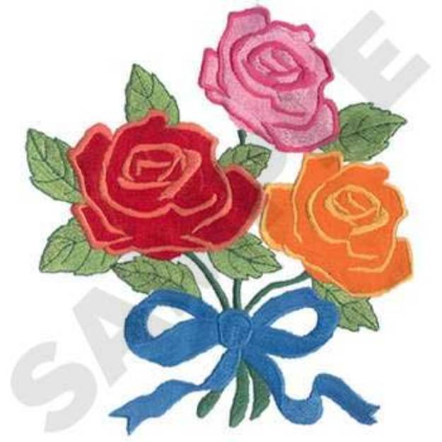 Picture of Rose Bouquet Machine Embroidery Design