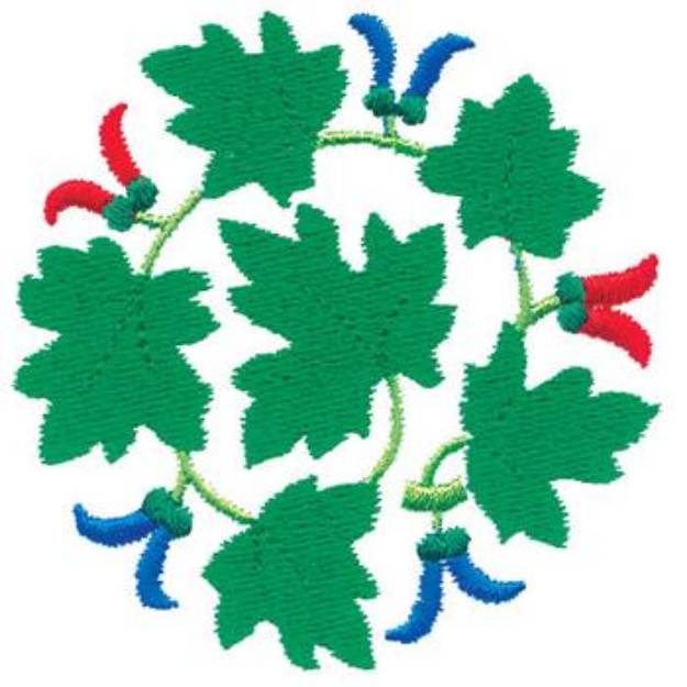 Picture of Leaf Floral Scroll Machine Embroidery Design