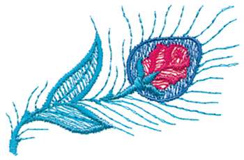 Rose Feather Machine Embroidery Design