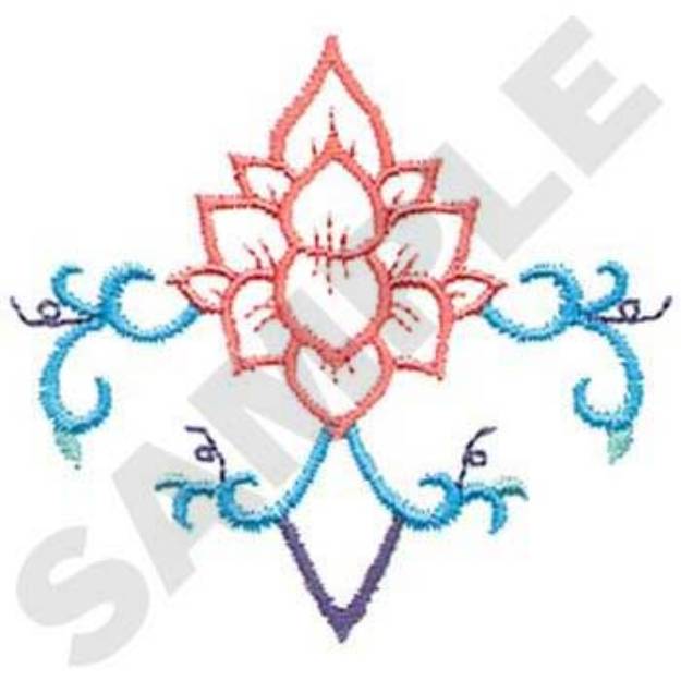 Picture of Chinese Flower Machine Embroidery Design