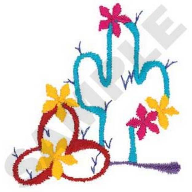 Picture of Flowering Cactus Machine Embroidery Design